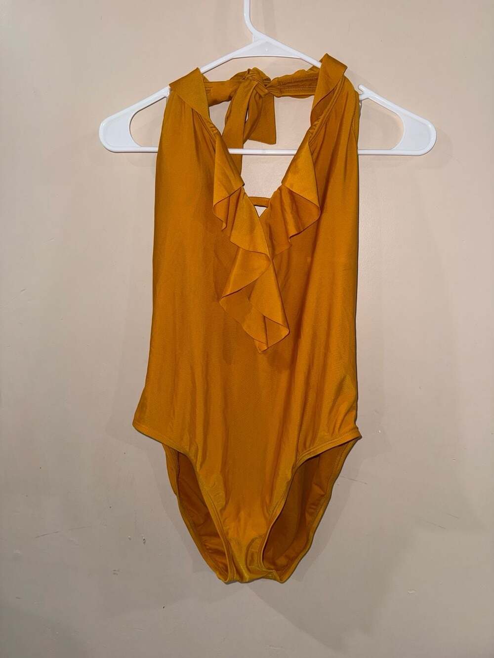 Bleu Rod Beattie Desert Dreams One Piece Swimsuit Size 10 Yellow Ruffle